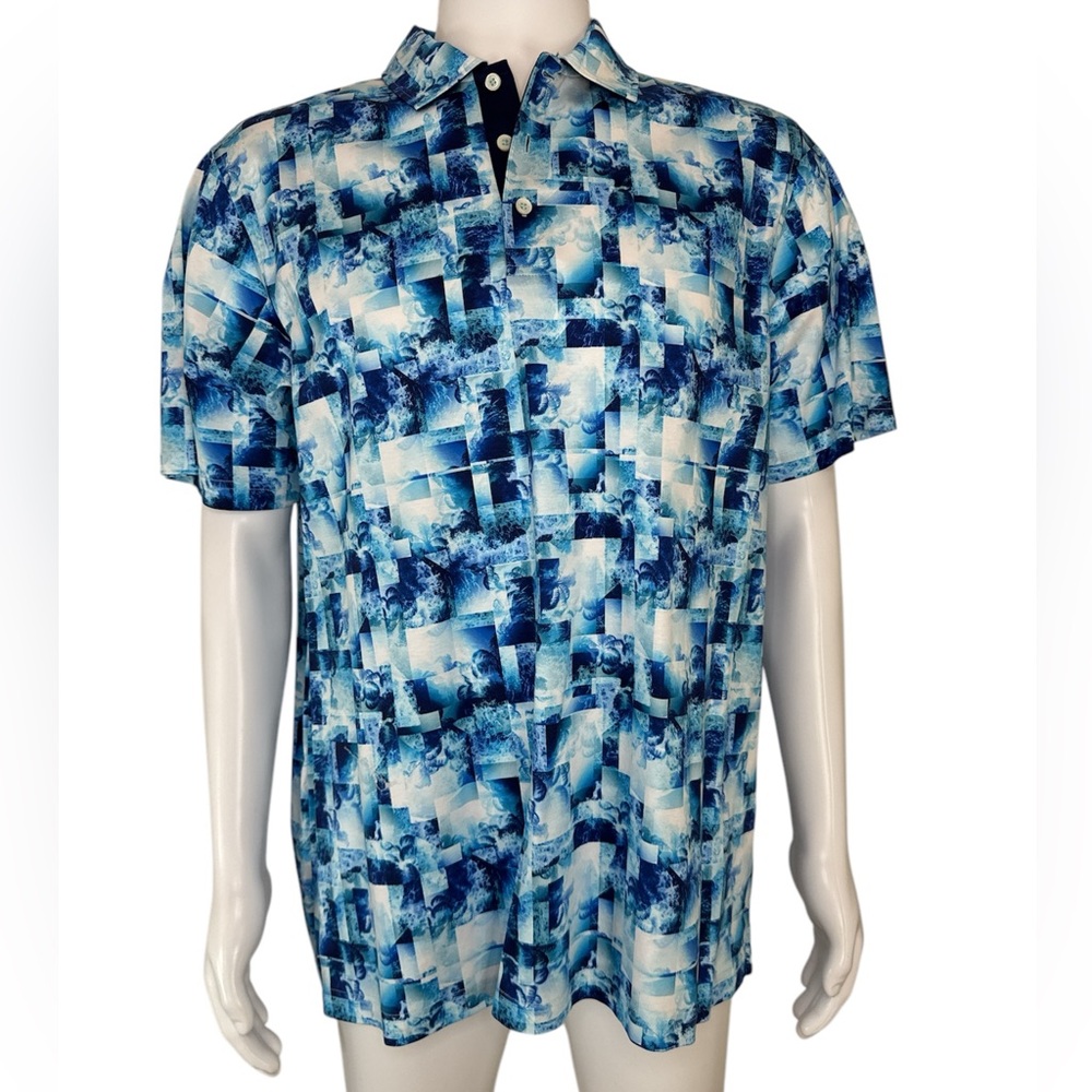 Bugatchi Hendrix Digital Tropical Print Pima Cotton Polo - Picture 5 of 11